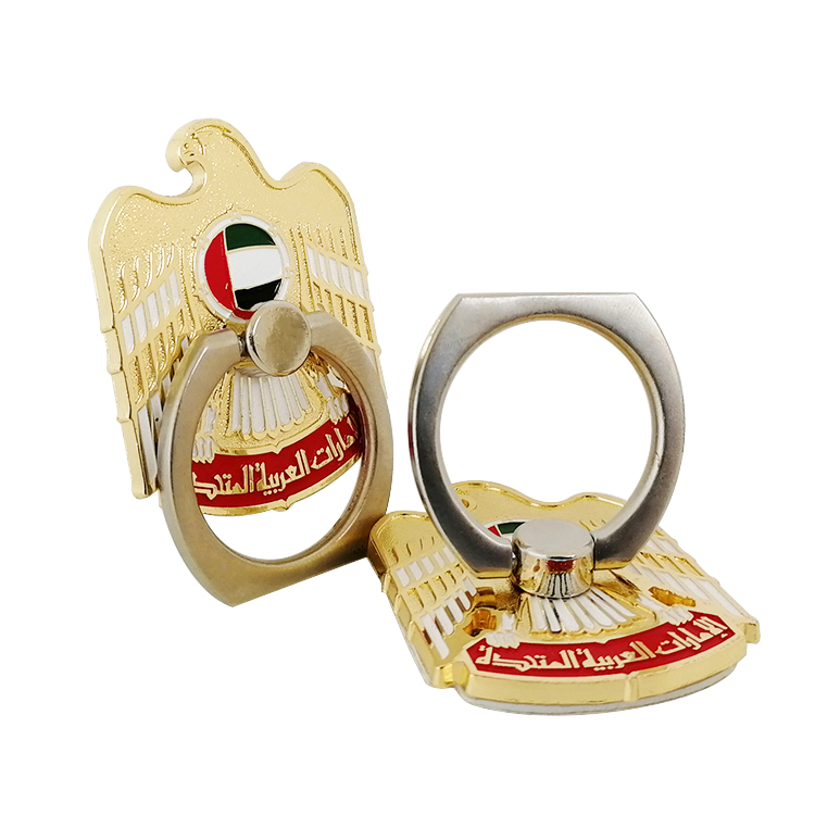 UAE Emblem Gold Plated Photo Holder Enamel Eagle Phone Stand