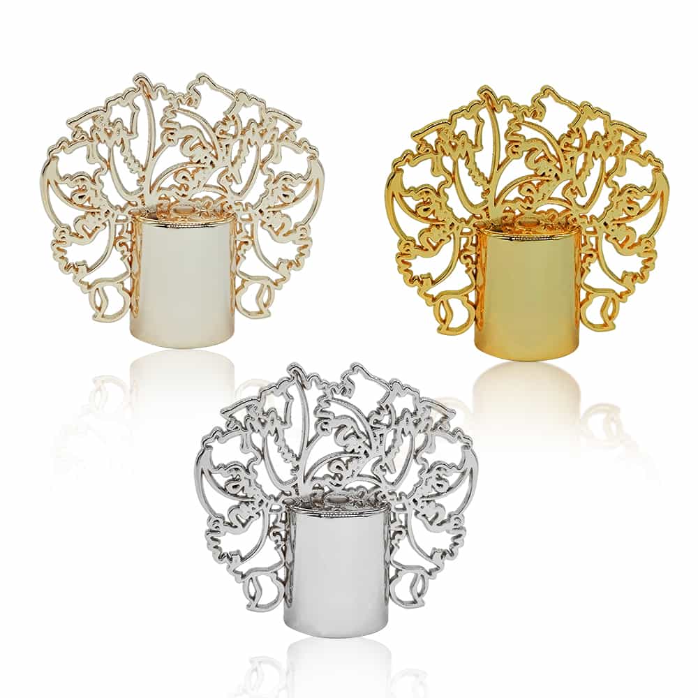 Metal Gold-Plated Luxury Floral Crown Shaped Perfume Bottle Cap