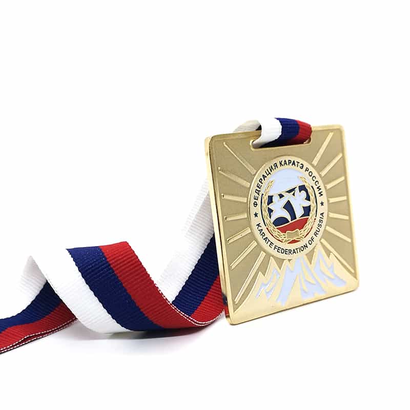 Custom International Taekwondo Karate Judo Competition Event Participant Winner Medal with Custom Ribbon