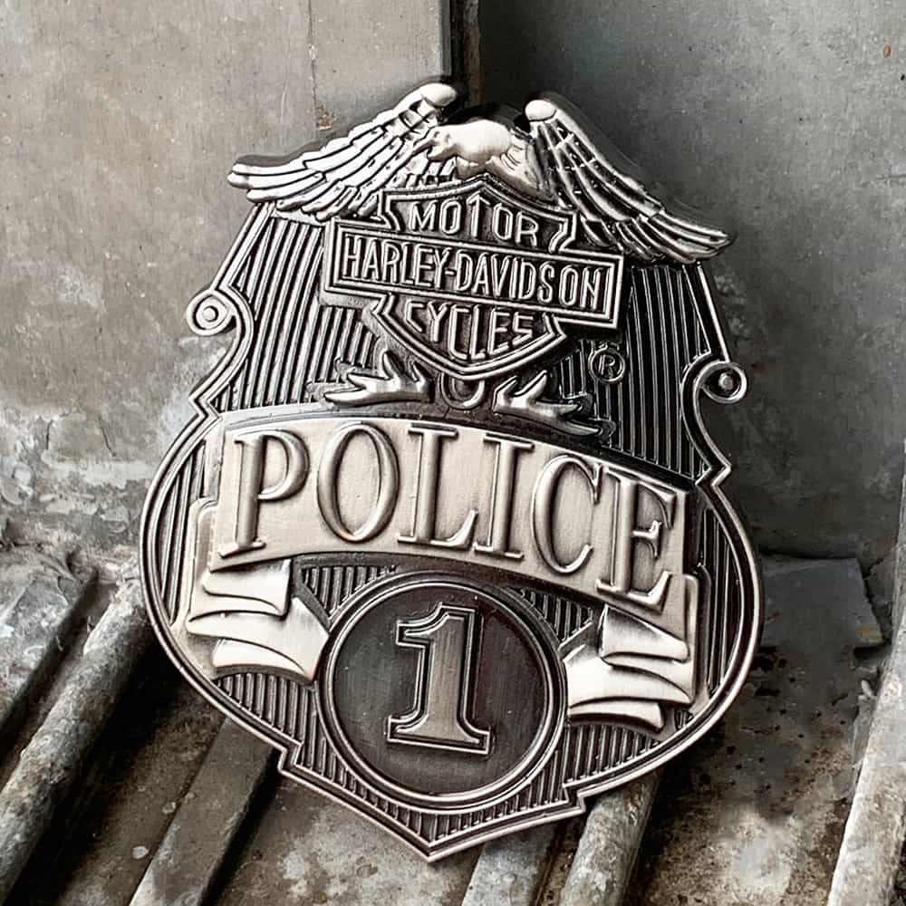 Zinc Alloy Die Casted Vintage 3D Shield Police Badge Harley-Davidson Commemorative Badge