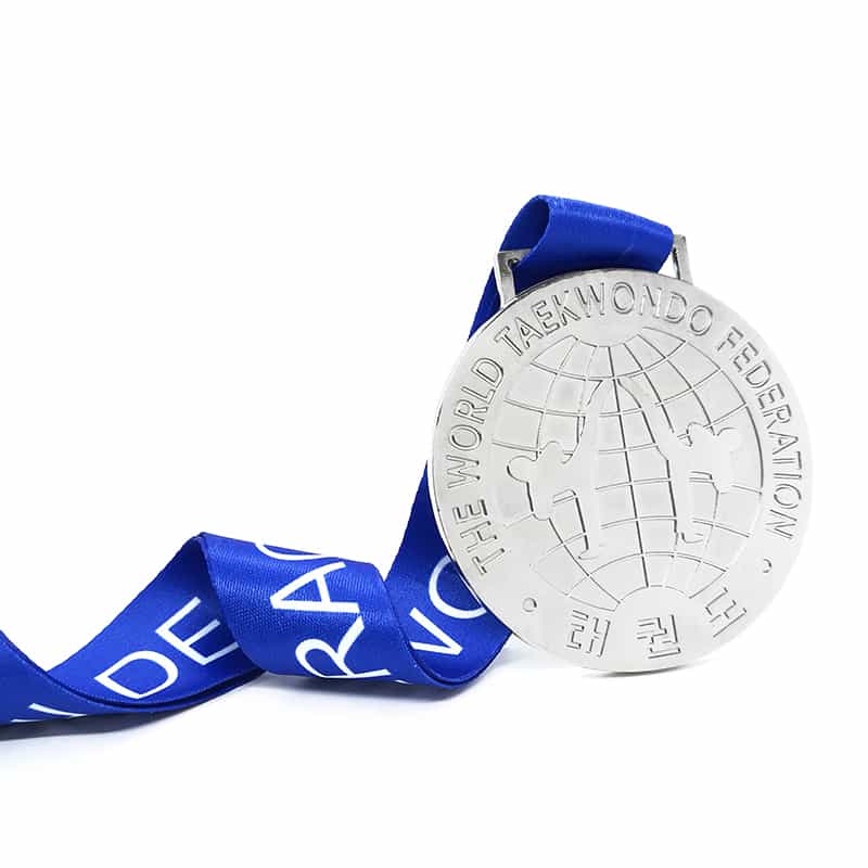 Custom International Taekwondo Karate Judo Competition Event Participant Winner Medal with Custom Ribbon