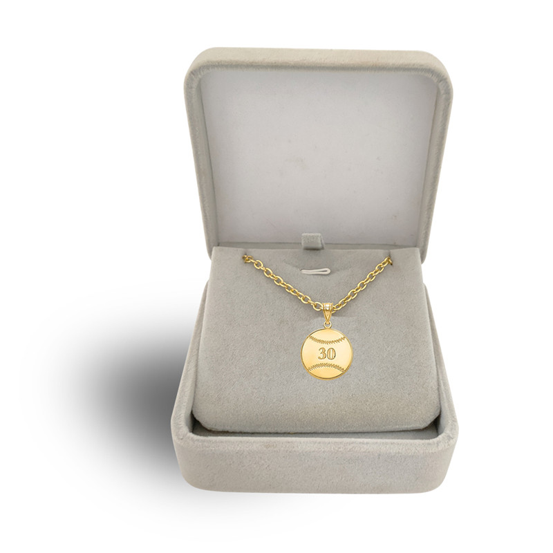 Custom Personalized Gold-Plated Baseball Pendant Necklace for Sports Events and Club Souvenirs