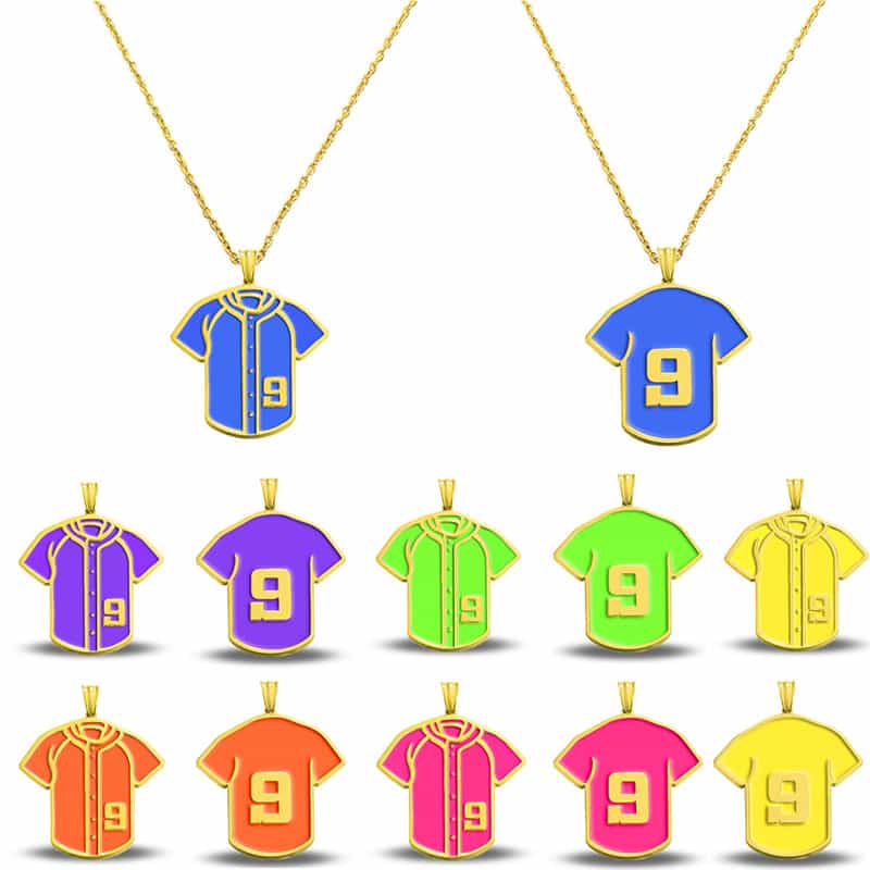 Custom Dual-Sided Baseball Jersey Badge Pendant Necklace for Sports Events and Club Souvenirs
