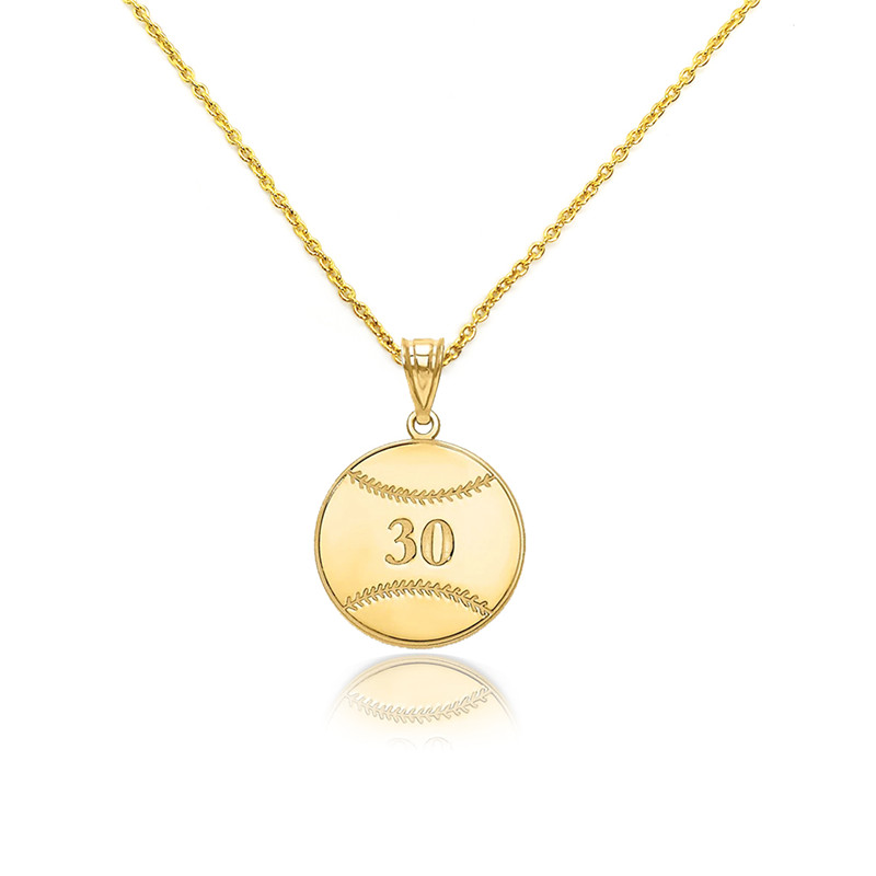 Custom Personalized Gold-Plated Baseball Pendant Necklace for Sports Events and Club Souvenirs