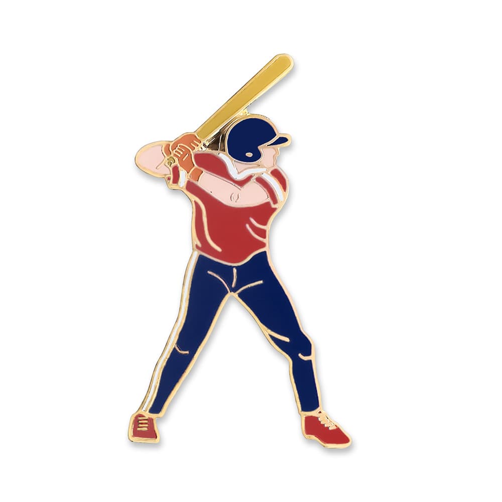 Custom Baseball Player Swing Moment Badge Lapel Pin Fan Souvenir