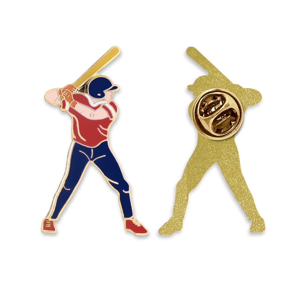 Custom Baseball Player Swing Moment Badge Lapel Pin Fan Souvenir
