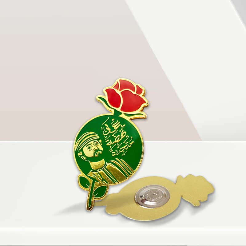 Custom Iron Stamped Enamel Hand-Polished Bright Gold-Plated Oman Leader King National Day Commemorative Promotional Badge