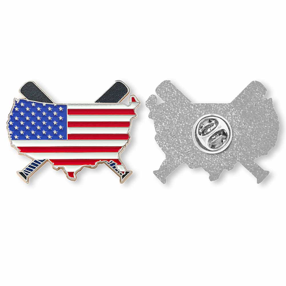 USA Flag Baseball Themed Badge: Patriotism and Sports Combined Enamel Hat Pin Badge Merchandise