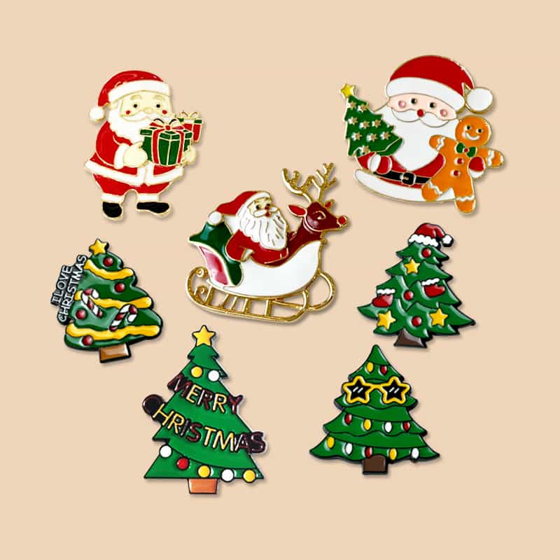 Custom Christmas Party Badge Set Souvenir Gift Decoration Wholesale