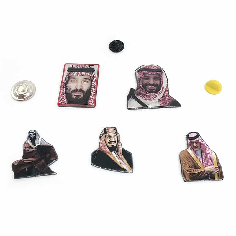 Saudi Arabian Leadership UV-Printed Commemorative Badge—King and Crown Prince Collector's Edition