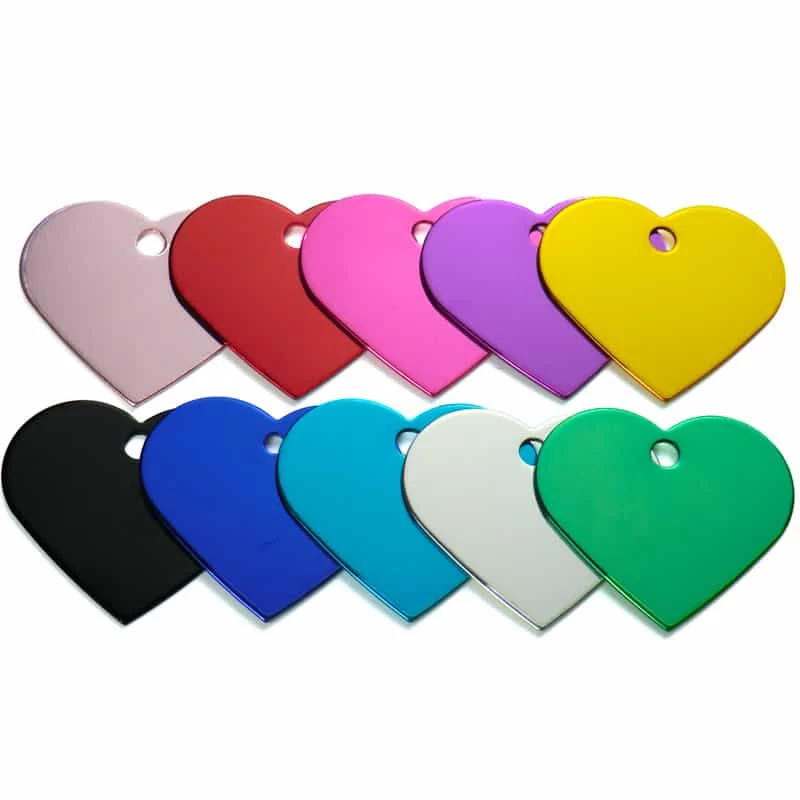 Wholesale Custom Aluminum Anodized Colorful Heart Five-Pointed Star Oval Round Pet Lost Prevention ID Tag Cat Tag Dog Tag - Image 2