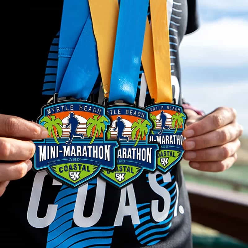 5K Running Medal Award Trophy With Free Lanyard – Team Sports, Race Finisher – 3D221