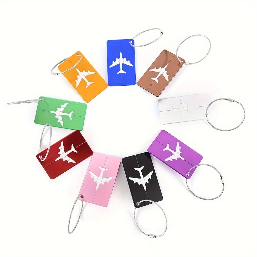 Aluminum Colorful Airplane-Themed Luggage Tag – Portable Travel Label, Bulk Custom Manufacturer Supply - Image 2